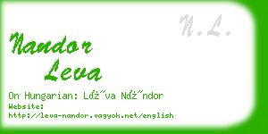 nandor leva business card